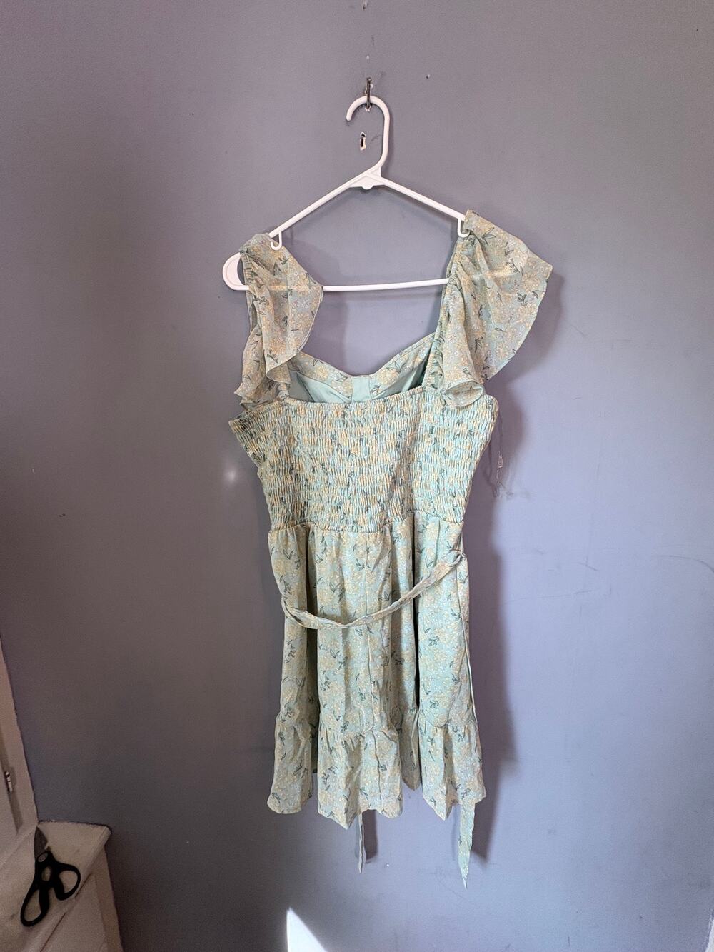 Lilly Rose Women’s Blue Green Floral Short Sleeve Dress Size L